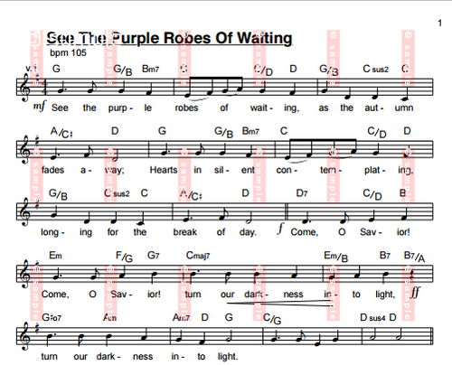 See the Purple Robes of Waiting – Kirsty Woods (Sheet Music)