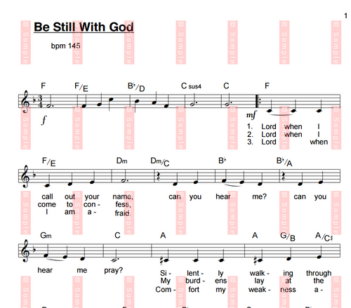 Be Still With God  – Kirsty Woods (Sheet Music)