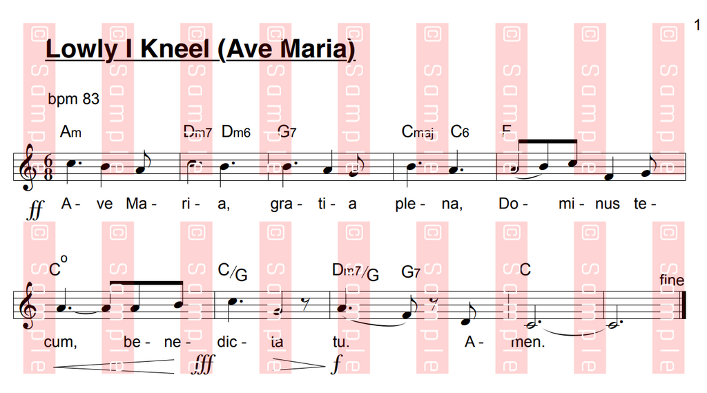 Lowly I Kneel - Kirsty Woods (Sheet Music)