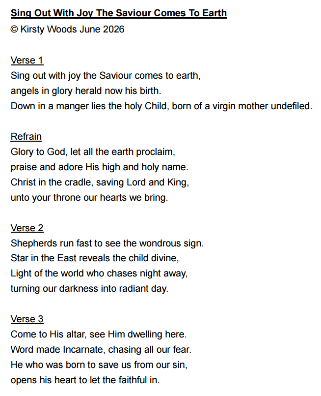 Sing Out With Joy, The Saviour Comes To Earth